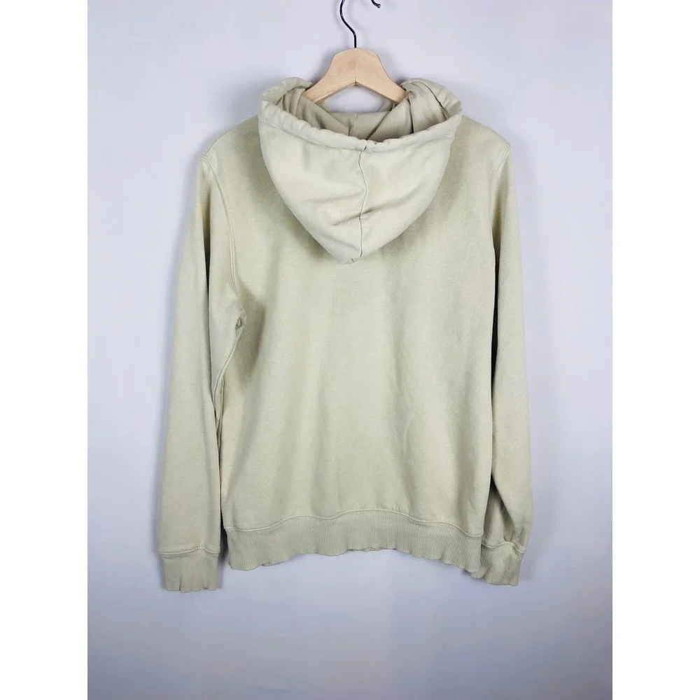 The North Face Mens Floral‎ Graphic Logo Hoodie Beige Khaki Pullover Small